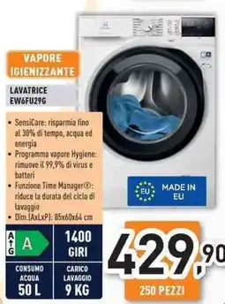 Unieuro Electrolux LAVATRICE EW6FU29G offerta