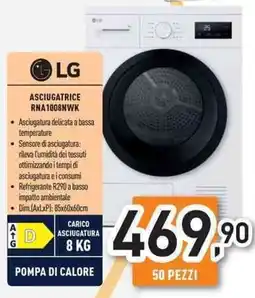 Unieuro LG ASCIUGATRICE RNA1008NWK offerta
