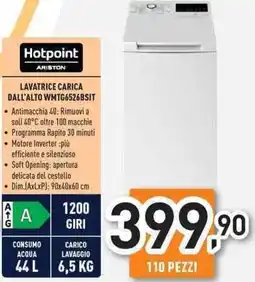 Unieuro Hotpoint ARISTON LAVATRICE CARICA DALL'ALTO WMTG6526BSIT offerta
