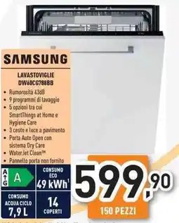 Unieuro SAMSUNG LAVASTOVIGLIE DW60CG788BB offerta