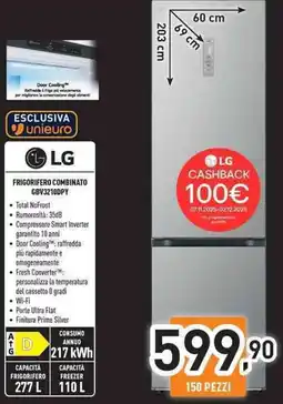 Unieuro LG FRIGORIFERO COMBINATO GBV3210DPY offerta
