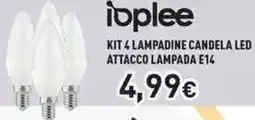 Unieuro Ioplee kit 4 lampadine candela led attacco lampada E14 offerta