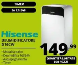 Comet Hisense DEUMIDIFICATORE D16CW offerta