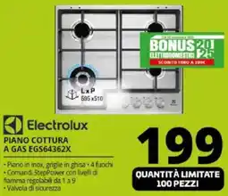 Comet Electrolux PIANO COTTURA A GAS EGS64362X offerta
