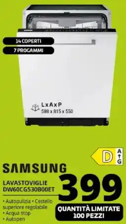 Comet SAMSUNG LAVASTOVIGLIE DW60CG530B00ET offerta
