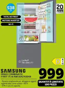 Comet SAMSUNG FRIGO COMBINATO F1RST 75 AI RB53DG703DS9 offerta