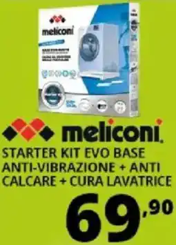 Comet Meliconi starter kit evo base anti-vibrazione + anti calcare + cura lavatrice offerta