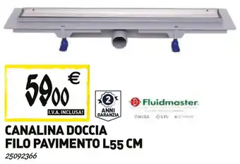 Canalina doccia filo pavimento L55 cm