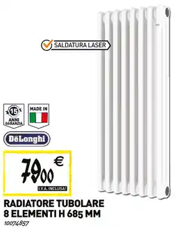Tecnomat Delonghi radiatore tubolare 8 elementi H 685 mm offerta
