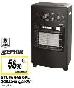 Tecnomat ZEPHIR STUFA GAS GPL ZGS4210 4,2 KW offerta