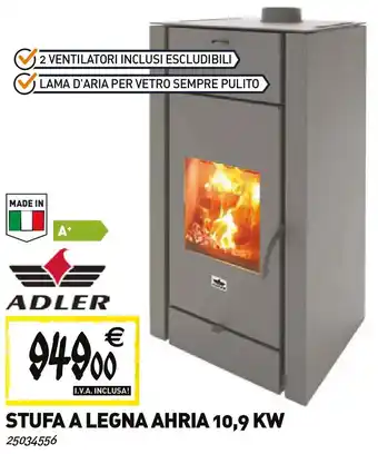 ADLER STUFA A LEGNA AHRIA 10,9 KW