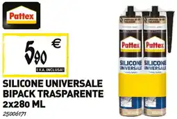 Tecnomat Pattex silicone universale bipack trasparente offerta
