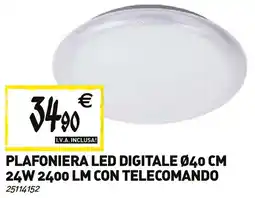 Tecnomat Plafoniera led digitale 24w 2400 lm con telecomando offerta