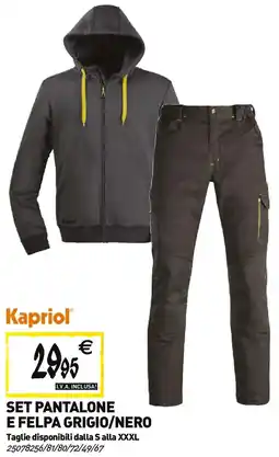 Tecnomat Kapriol set pantalone e felpa grigio/nero offerta
