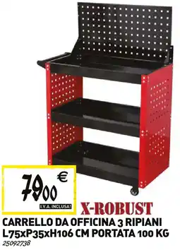 Tecnomat X-robust carrello da officina 3 ripiani offerta