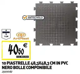 Tecnomat Artplast 10 piastrelle in pvc nero bolle componibile offerta
