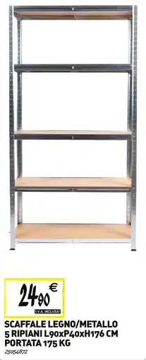 Tecnomat Scaffale legno/metallo 5 ripiani offerta