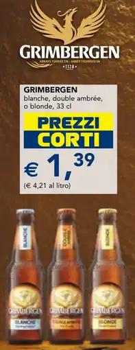 Esselunga Grimbergen blanche, double ambrée offerta