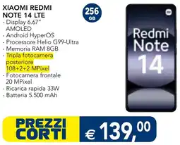Esselunga XIAOMI REDMI NOTE 14 LTE offerta
