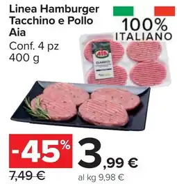 Carrefour Market Linea Hamburger Tacchino e Pollo Aia offerta