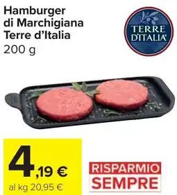 Carrefour Market Hamburger di Marchigiana Terre d'Italia offerta