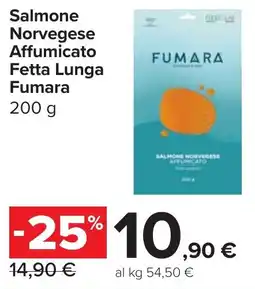 Carrefour Market Salmone Norvegese Affumicato Fetta Lunga Fumara offerta