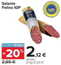 Carrefour Market Salame Felino IGP offerta
