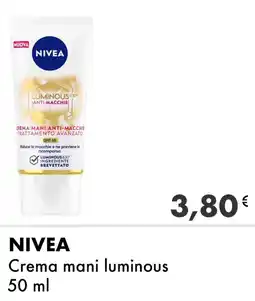 Iper Tosano NIVEA Crema mani luminous offerta
