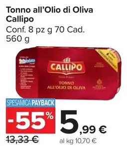 Carrefour Market Tonno all'Olio di Oliva Callipo offerta