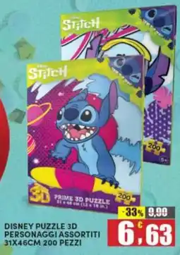 Maury's Disney puzzle 3D 31x46cm 200 pezzi offerta