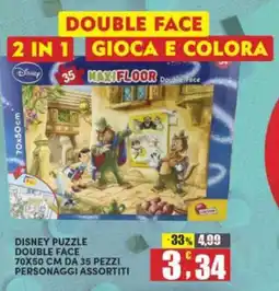 Maury's Disney puzzle double face 70x50 cm da 35 pezzi offerta