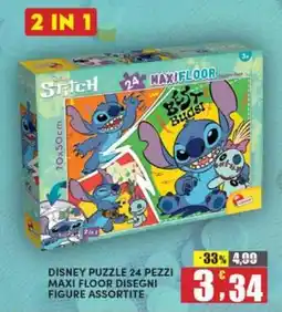 Maury's Disney puzzle 24 pezzi maxi floor disegni offerta