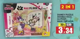 Maury's Disney puzzle double face 24 pezzi maxi 70x50cm offerta