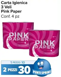 Carrefour Market Carta Igienica 3 Veli Pink Paper offerta