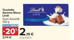 Carrefour Market Tavolette Gamme Bleue Lindt offerta