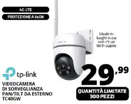 Comet tp-link VIDEOCAMERA DI SORVEGLIANZA PAN/TILT DA ESTERNO TC40GW offerta