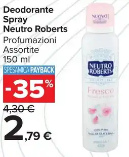 Carrefour Market Deodorante Spray Neutro Roberts offerta
