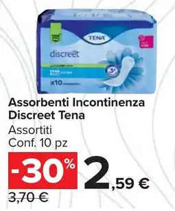 Carrefour Market Assorbenti Incontinenza Discreet Tena offerta