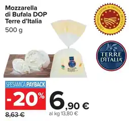 Carrefour Mozzarella di Bufala DOP Terre d'Italia offerta
