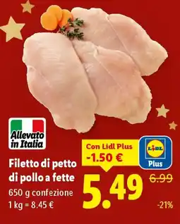 Lidl Filetto di petto di pollo a fette offerta