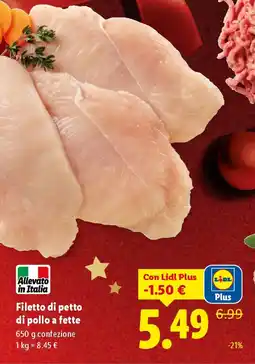 Lidl Filetto di petto di pollo a fette offerta