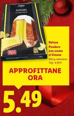 Lidl Deluxe Pandoro con crema al limone offerta