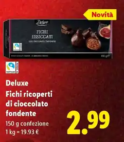 Lidl Deluxe Fichi ricoperti di cioccolato fondente offerta