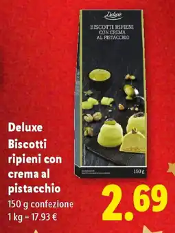 Lidl Deluxe Biscotti ripieni con crema al pistacchio offerta