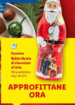 Lidl Favorina Babbo Natale di cioccolato al latte offerta