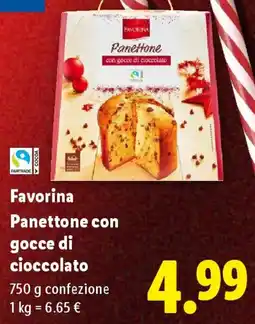 Lidl Favorina Panettone con gocce di cioccolato offerta