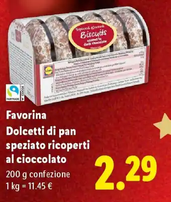 Favorina Dolcetti di pan speziato ricoperti al cioccolato