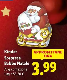 Lidl Kinder Sorpresa Babbo Natale offerta