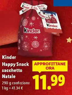 Lidl Kinder Happy Snack sacchetto Natale offerta