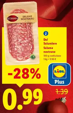 Lidl Dal Salumiere Salame nostrano offerta